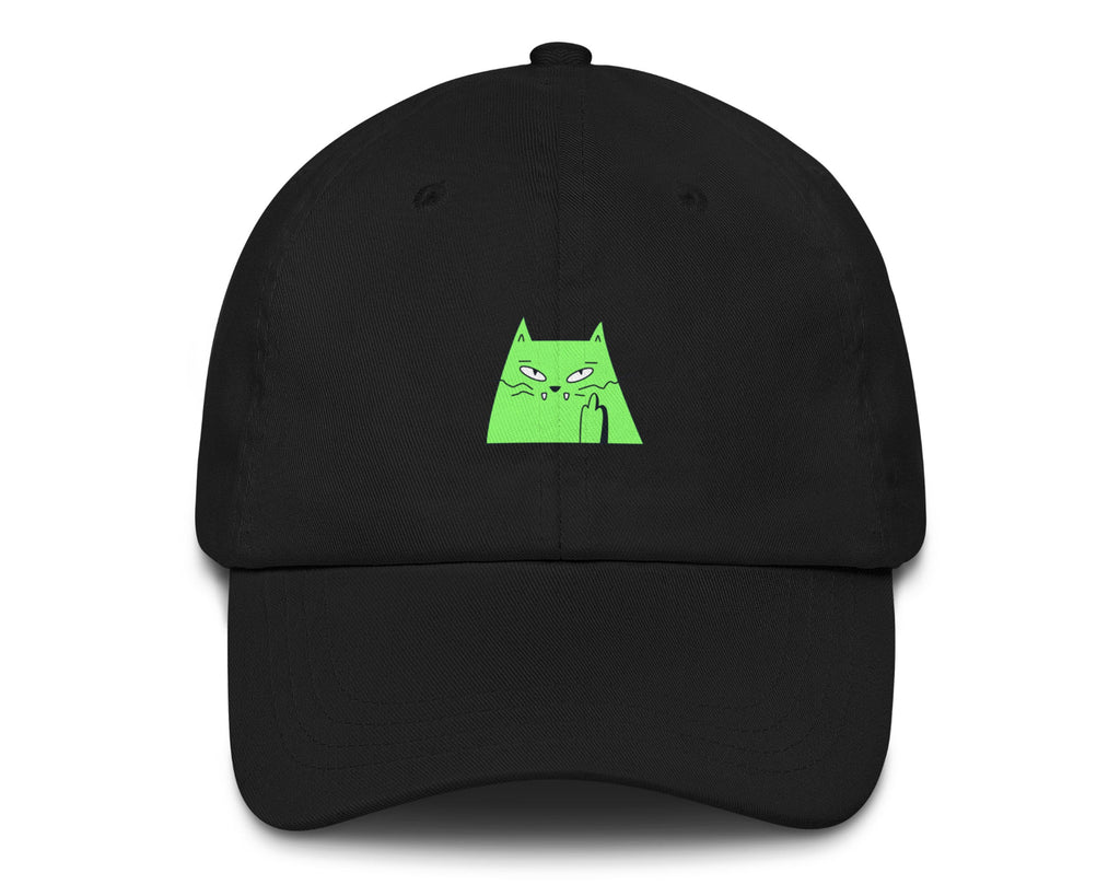 Middle Finger Cat Hat in Black