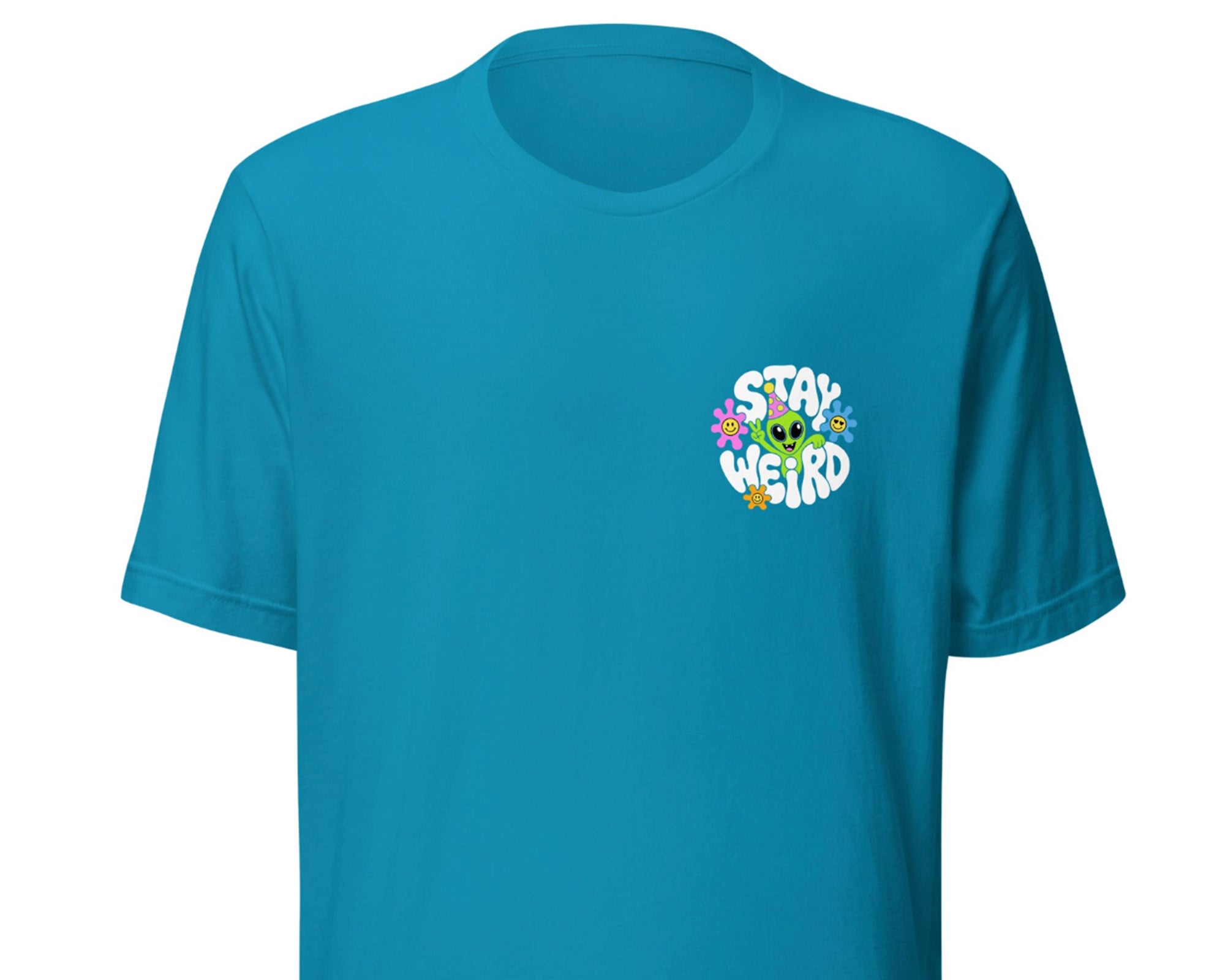 Festival Stay Weird T-Shirt in Blue