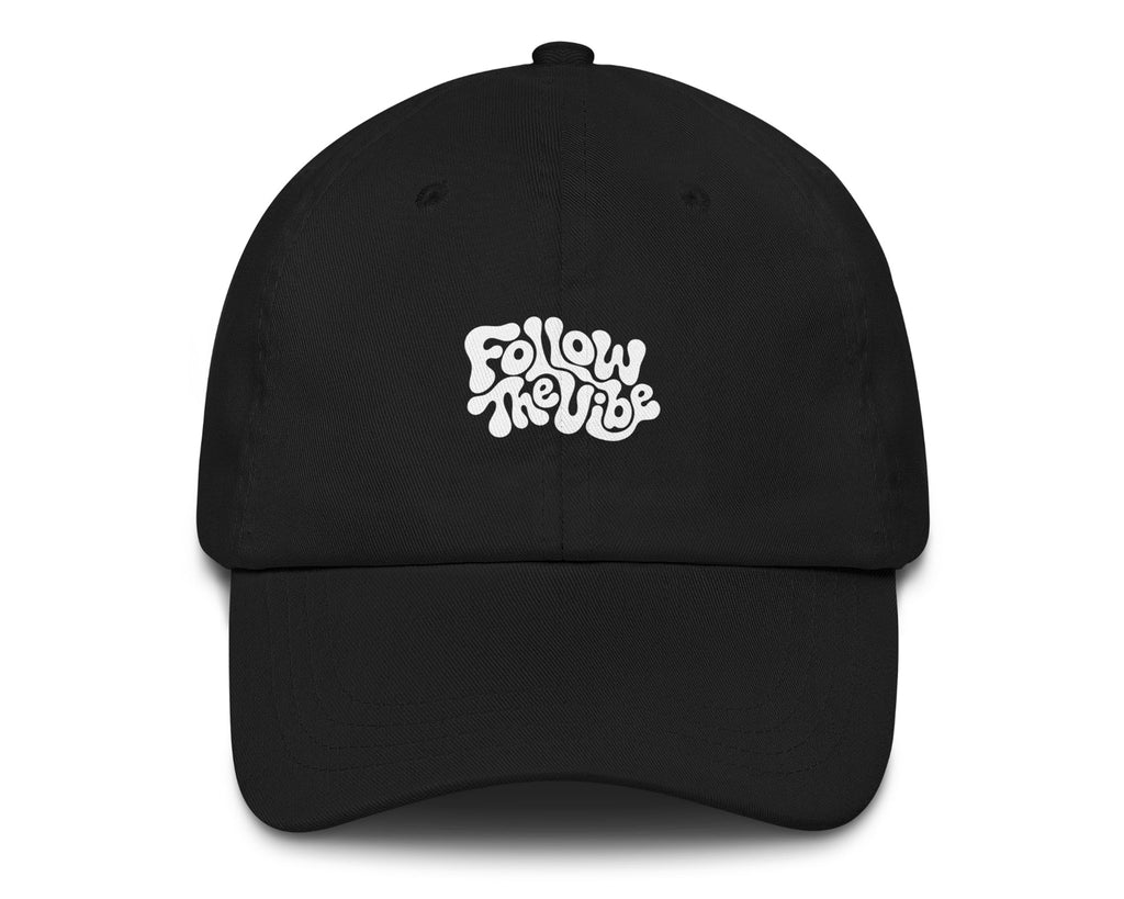 Psychedelic Follow The Vibe festival hat in black