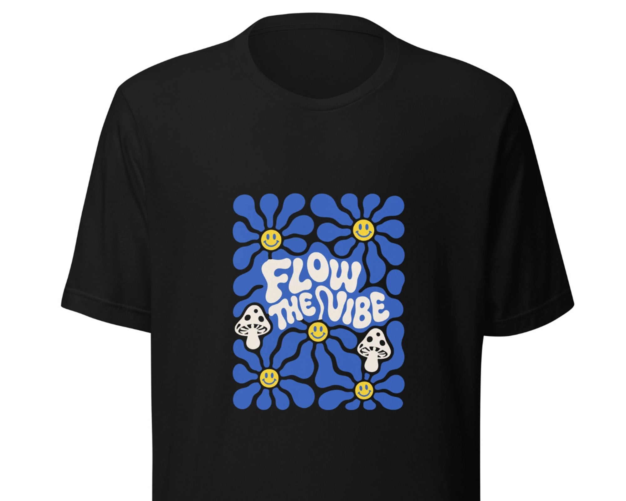 Follow The Vibe Retro Bloom T-Shirt in black
