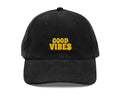 Good Vibes Corduroy Hat embroidered