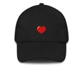 Embroidered Heart Hat in black