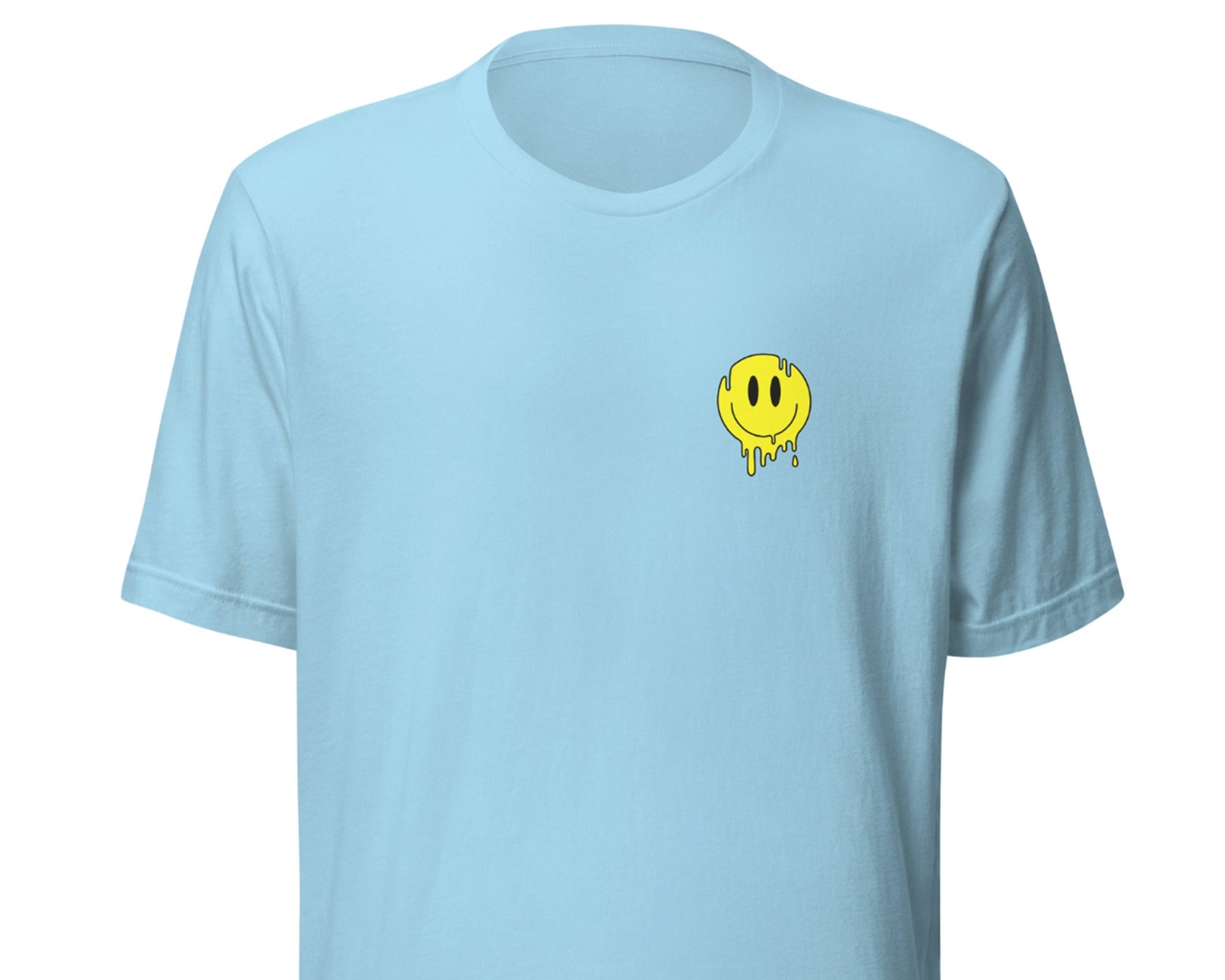 Melting Smiley T-Shirt in Light Blue