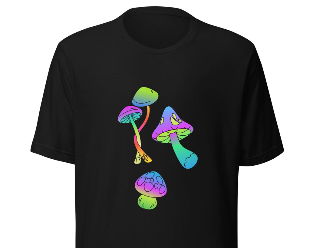 Neon Mushrooms T-Shirt in black 