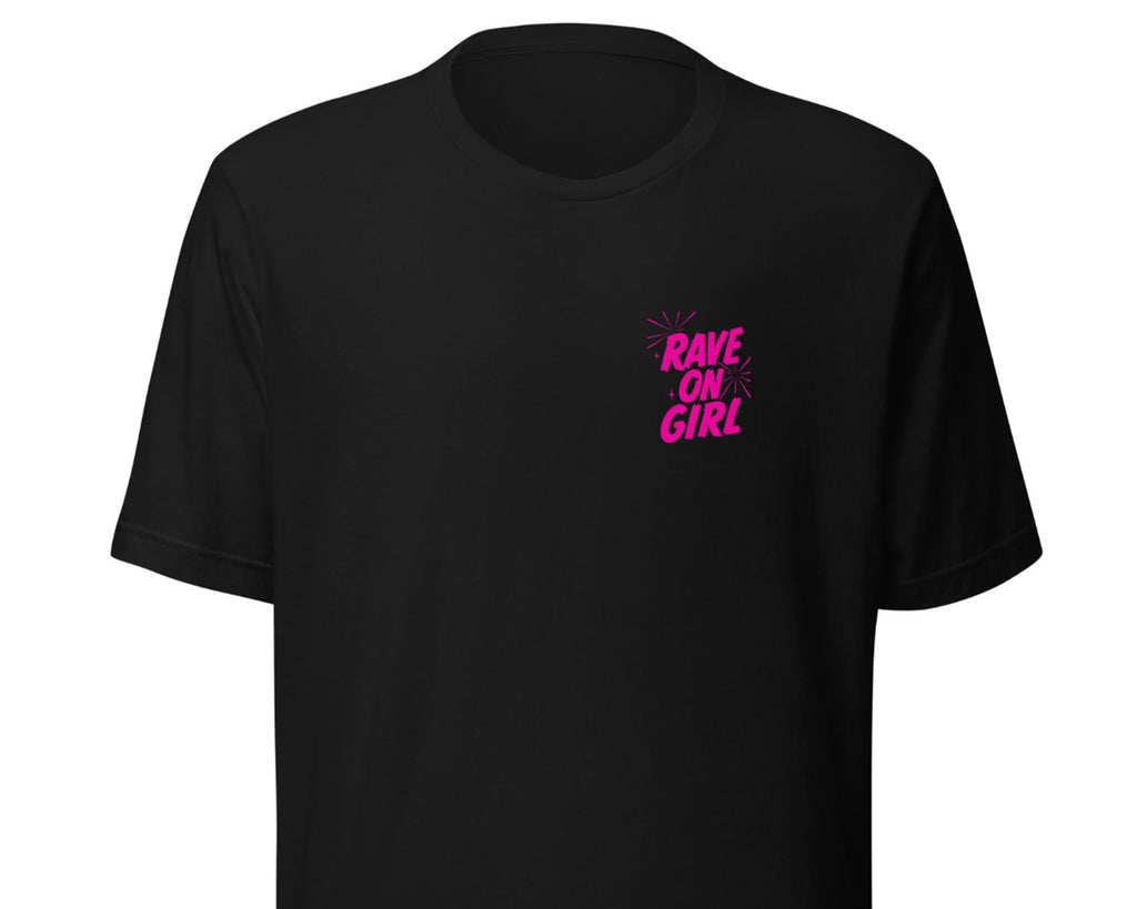 Rave On Girl T-Shirt in black