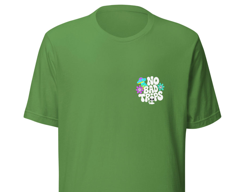 Trippy Festival No Bad Trips T-Shirt in Green