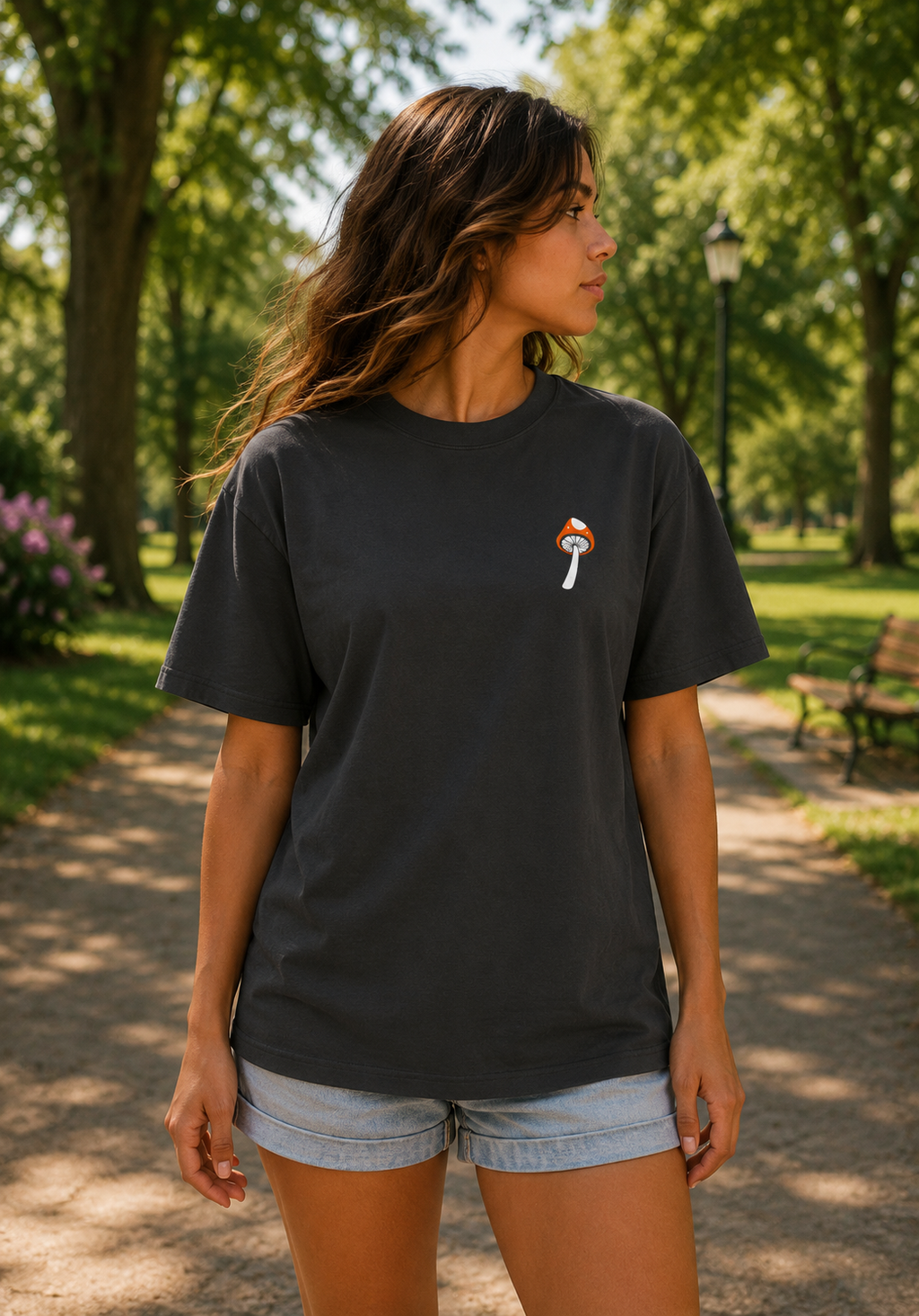 The World Needs Your Magic Oversized Faded T-Shirt Woman Mockup