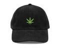 Leaf Icon Corduroy Hat in Black