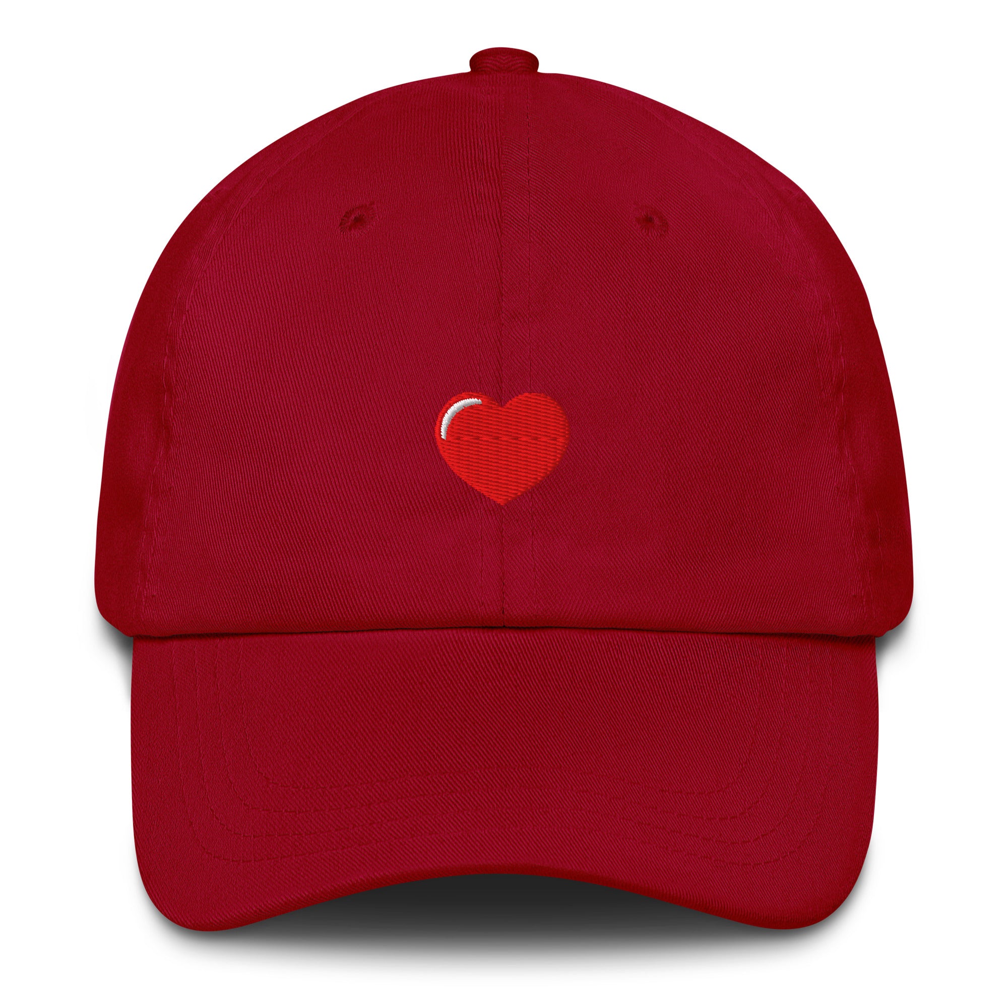 Embroidered Heart Hat in Red