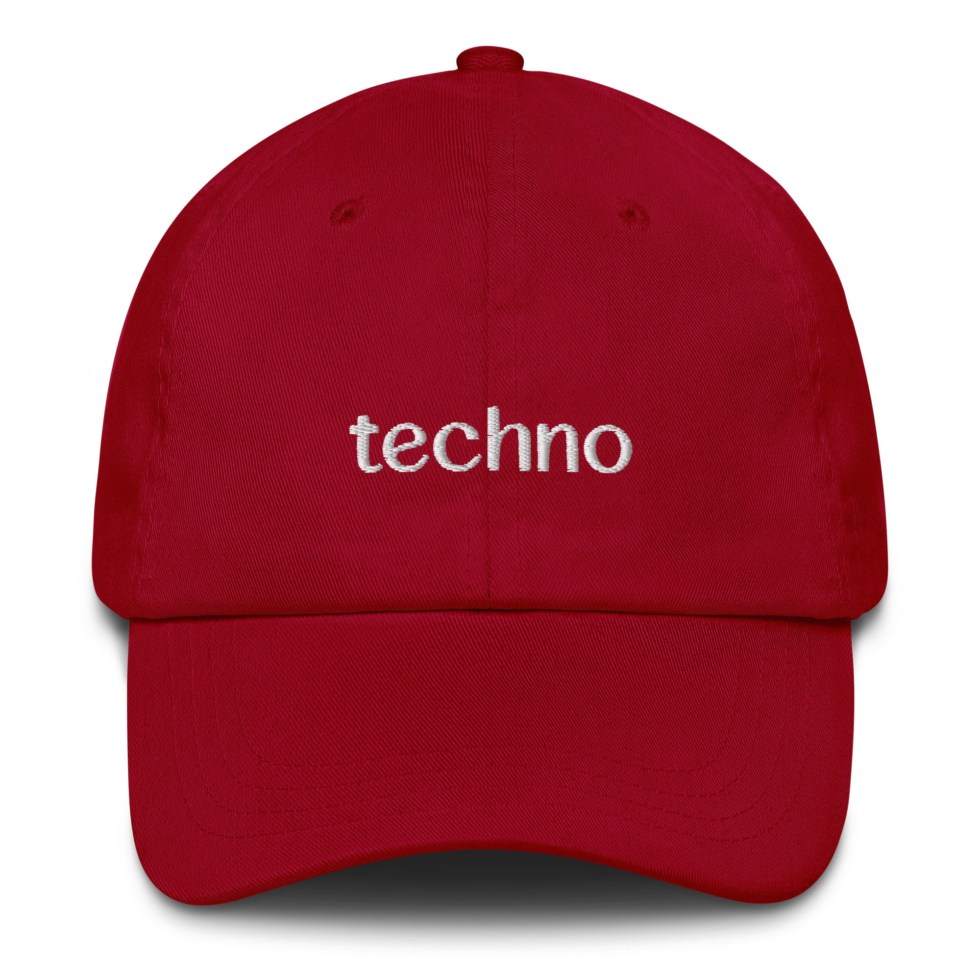 Techno Embroidered Hat in red