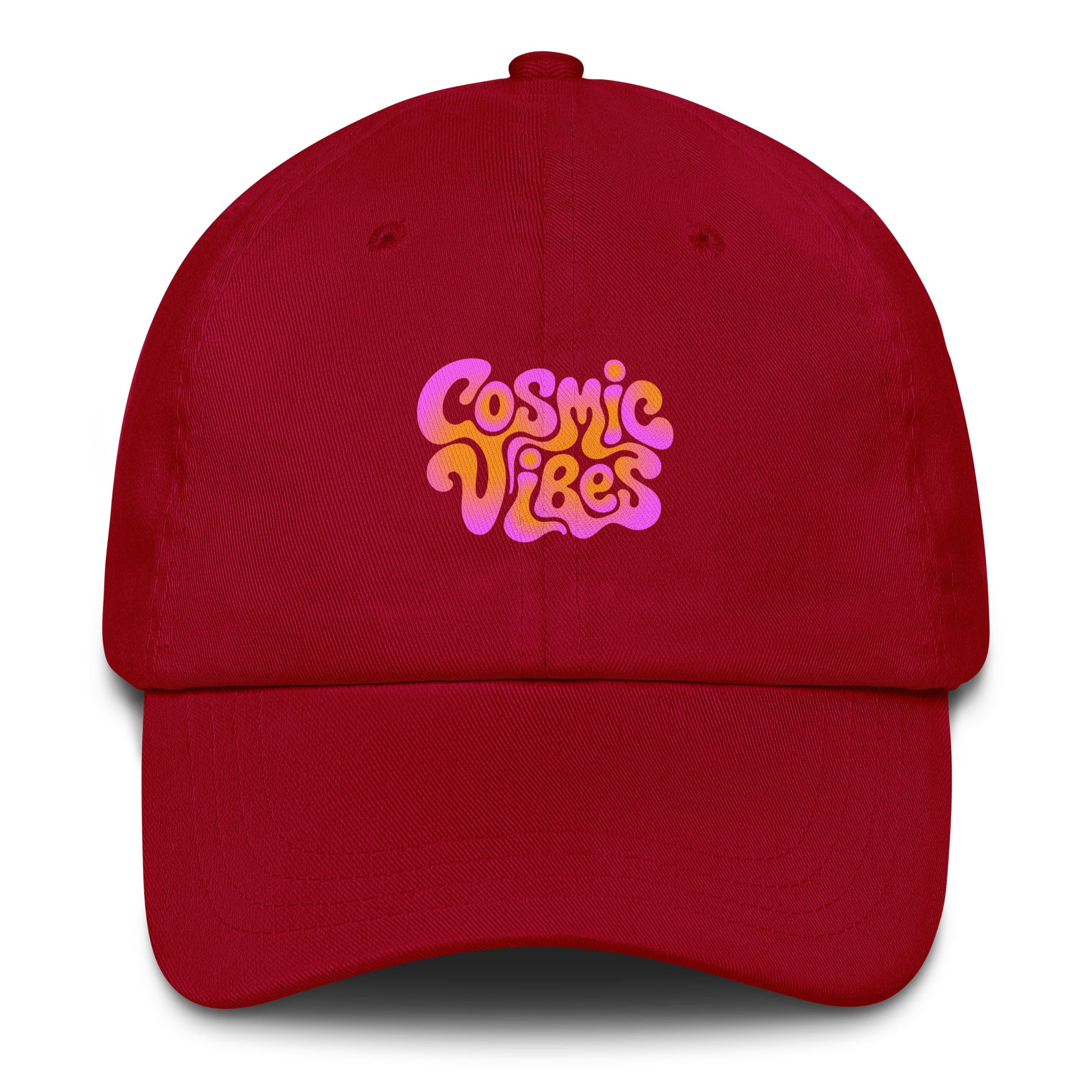 Psychedelic Cosmic Vibes festival hat in red