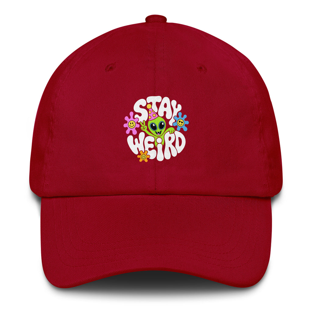 Stay Weird Alien festival hat in red