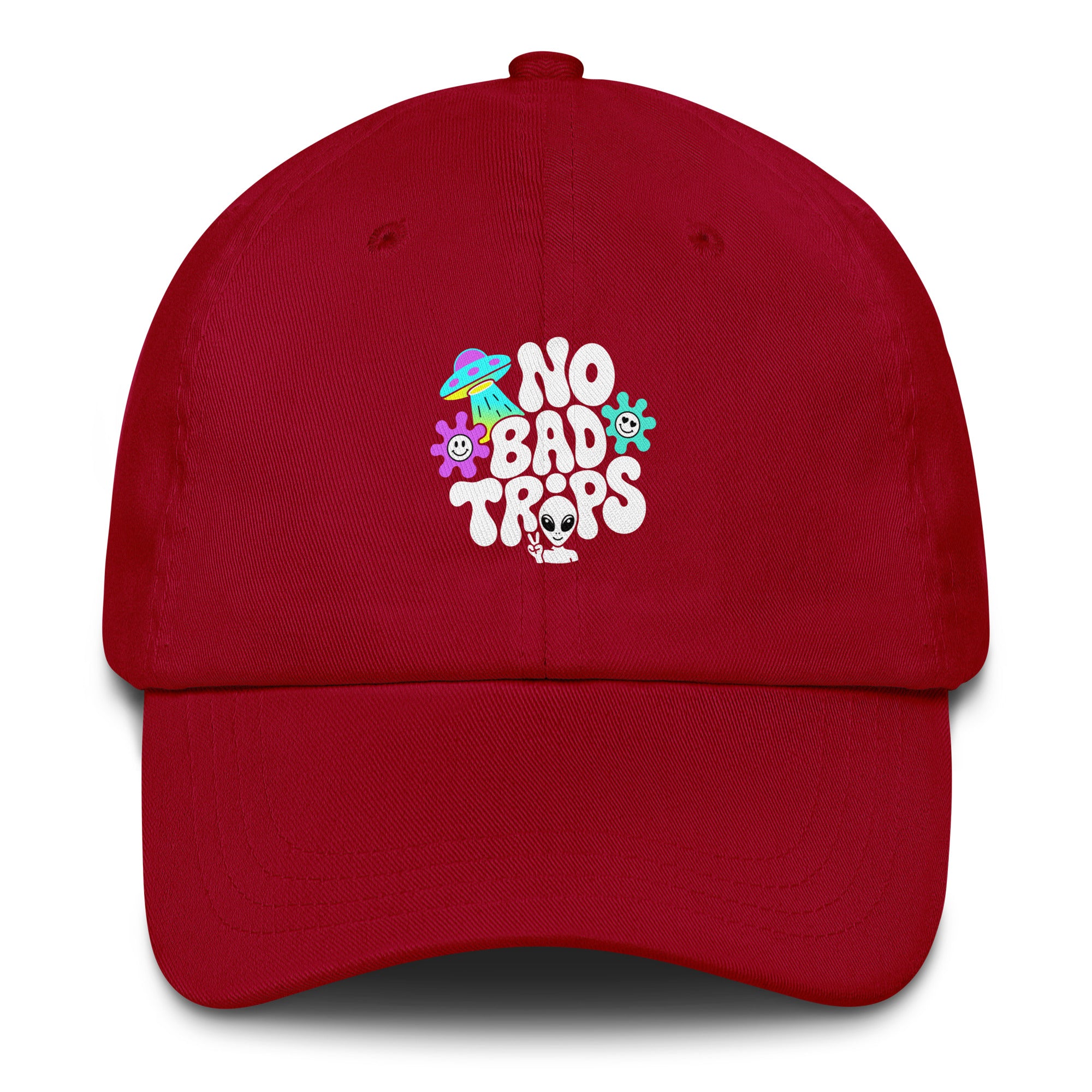 No Bad Trips psychedelic hat in red
