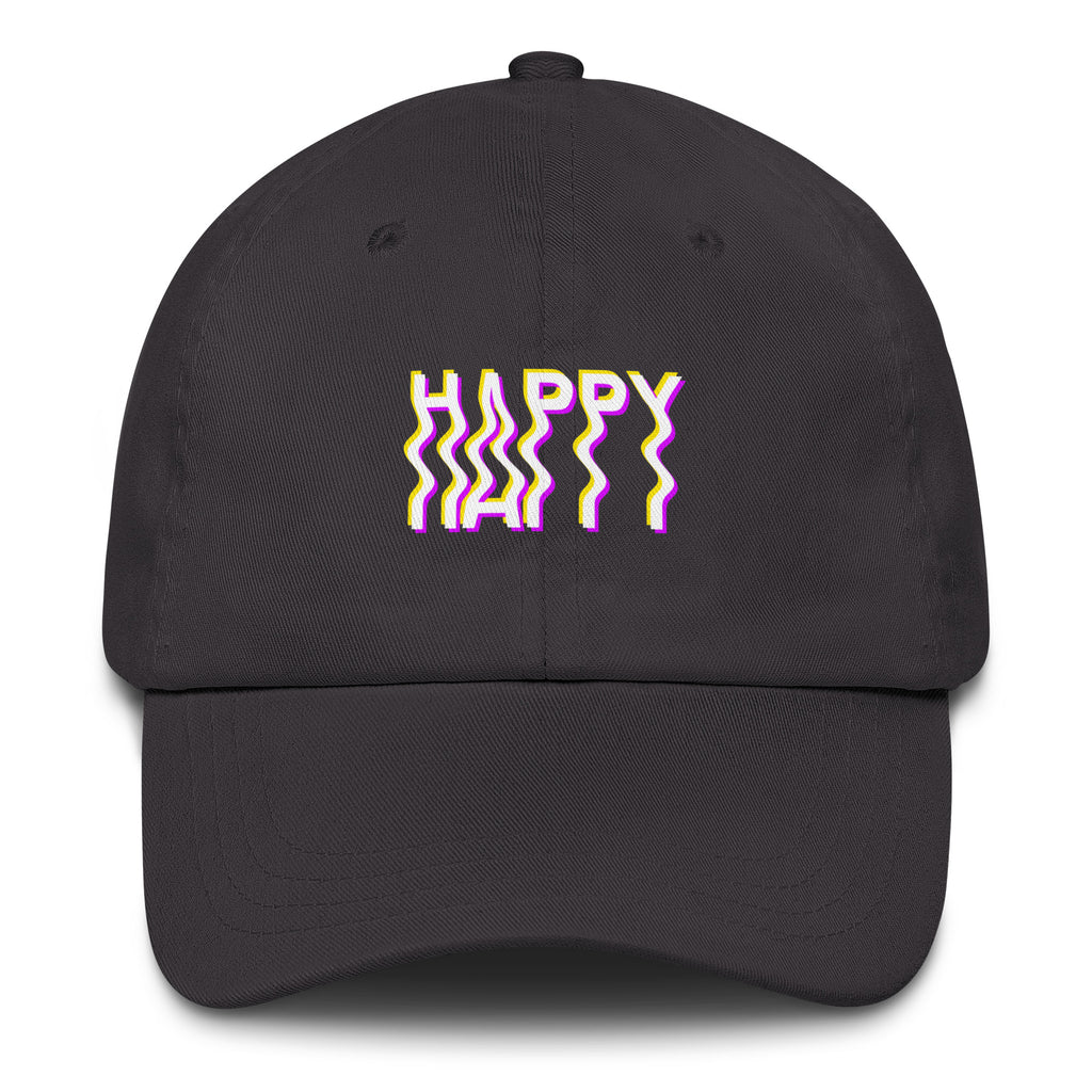 Happy Vibes Hat in Gray