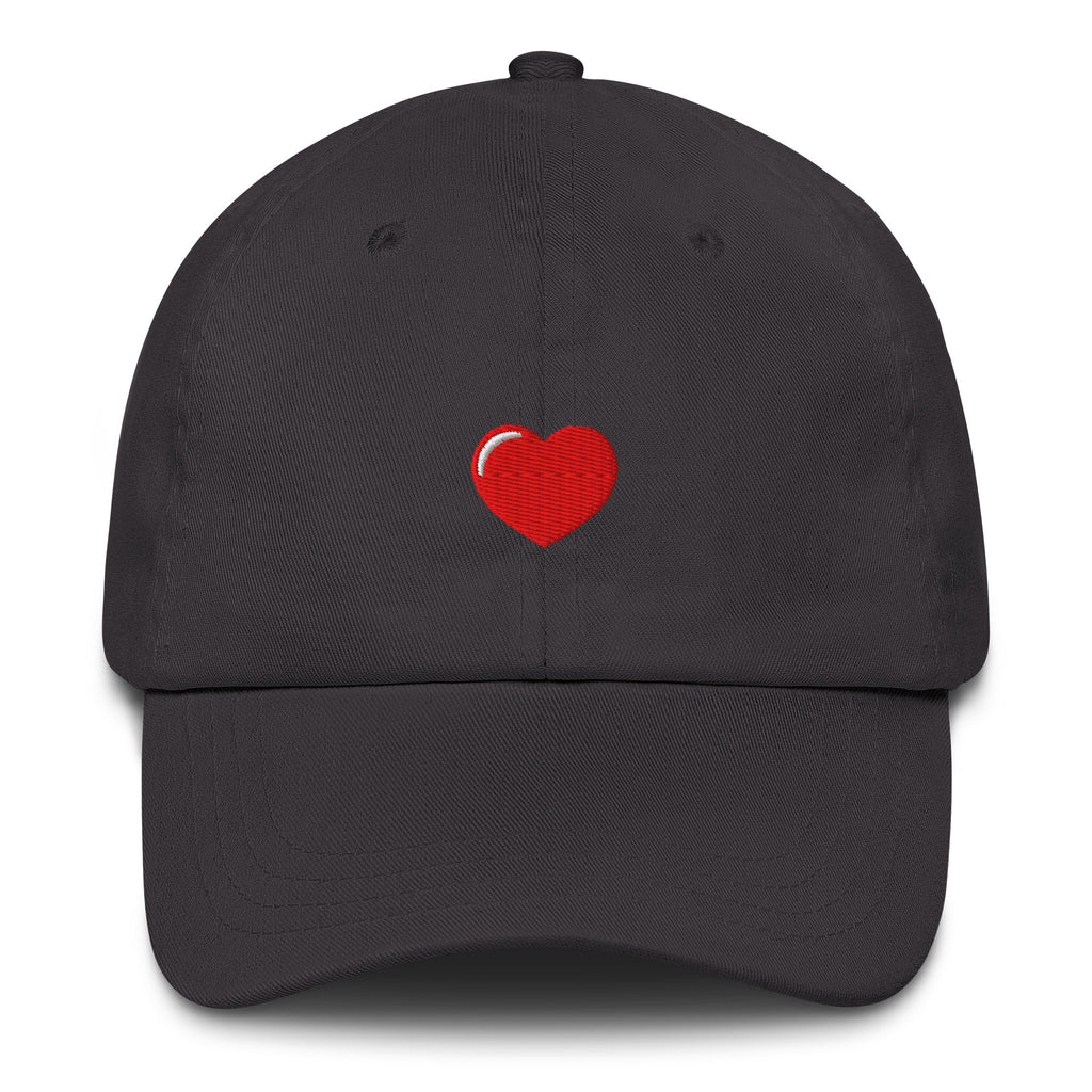 Embroidered Heart Hat in Gray