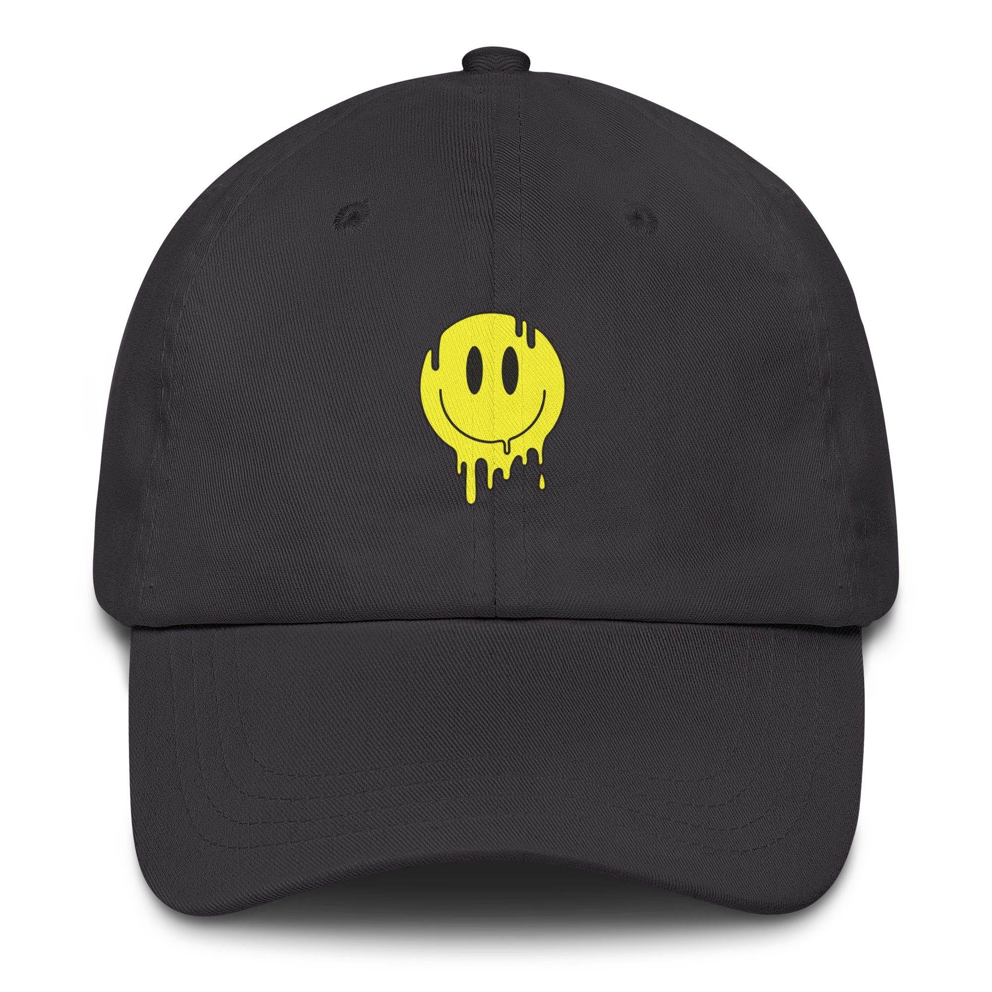 Drippy Smiley Hat psychedelic festival hat in gray