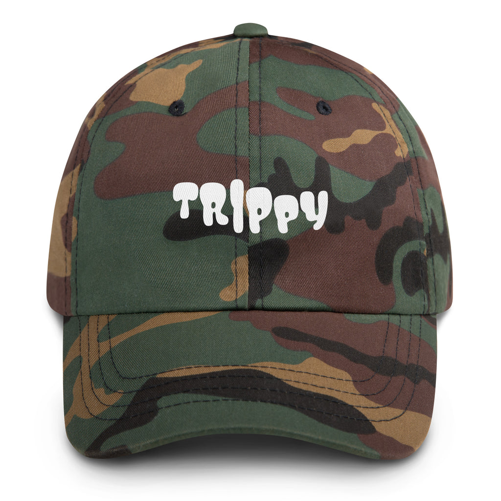 Trippy Vibes Hat in Green Camo
