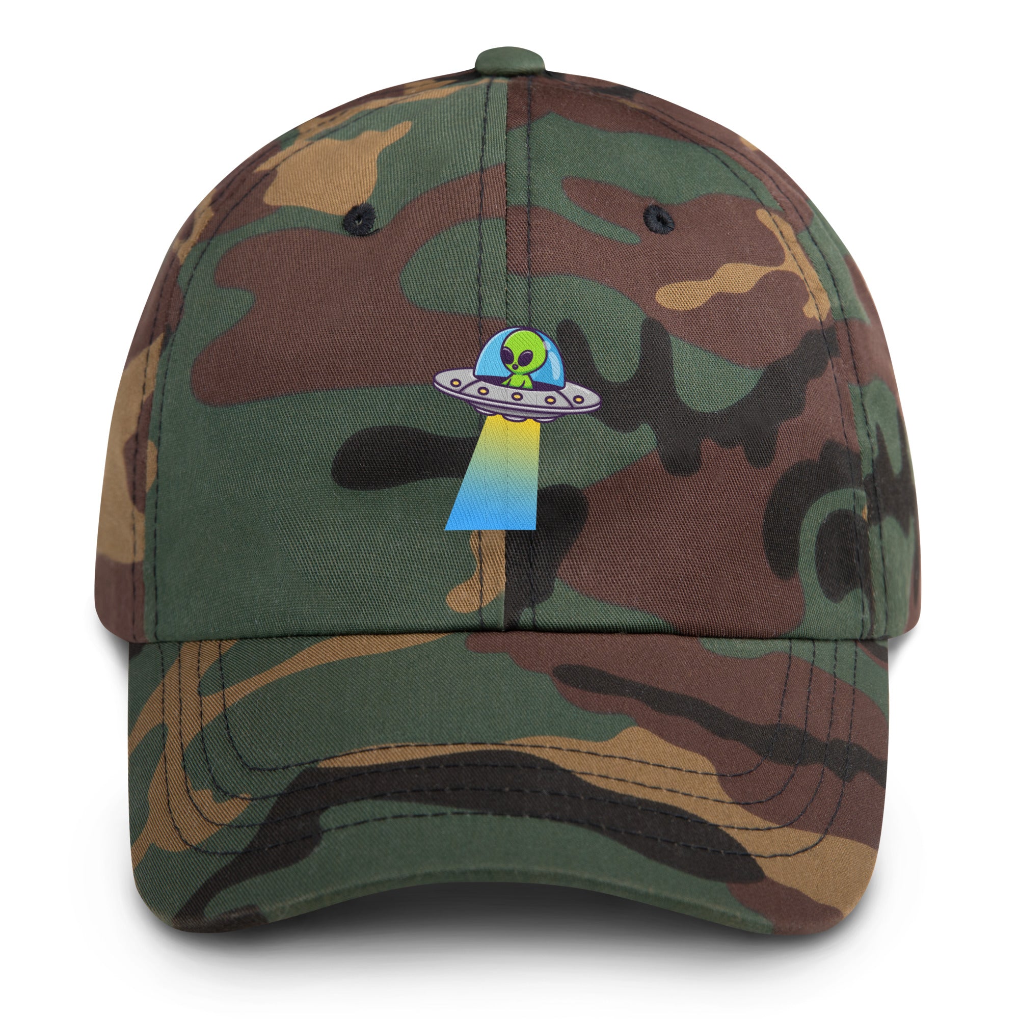 UFO Alien Vibes Festival Hat in Green Camo