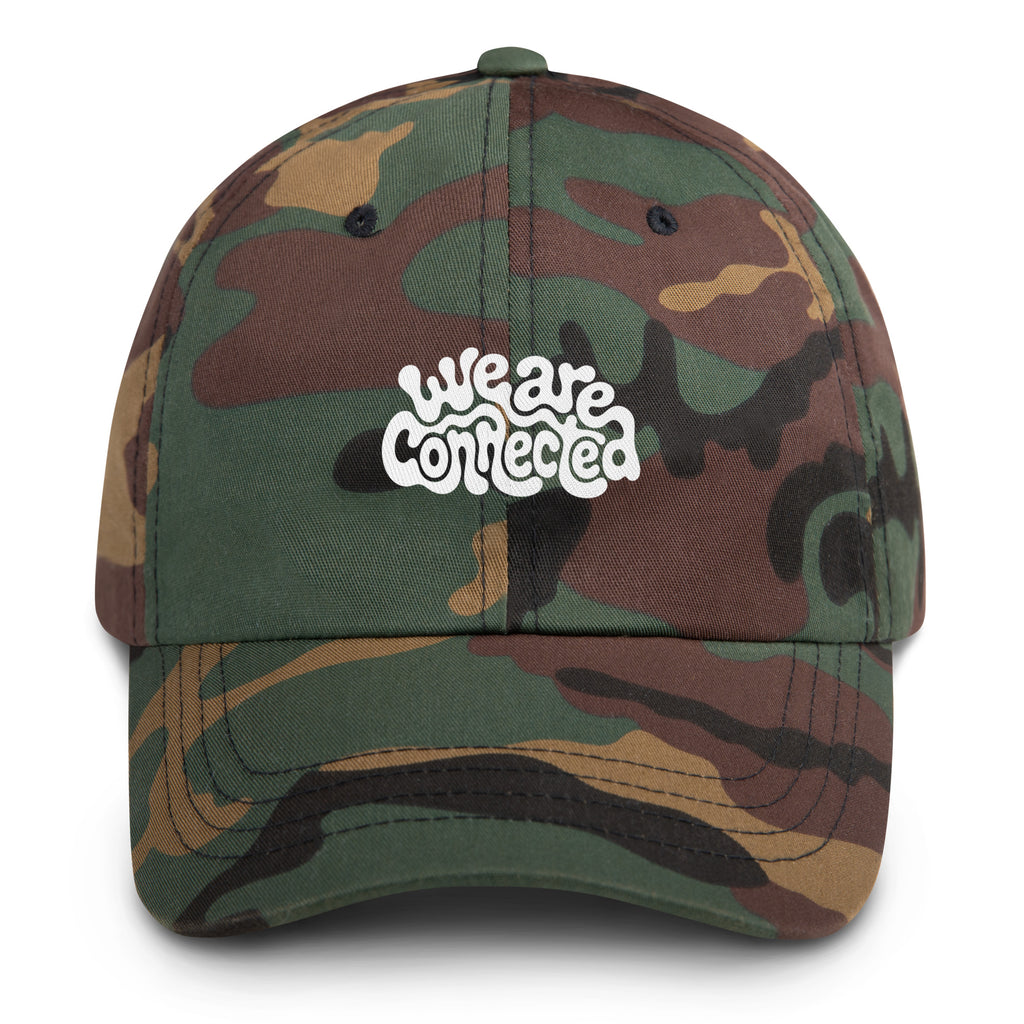 We Are Connected festival hat in green camo