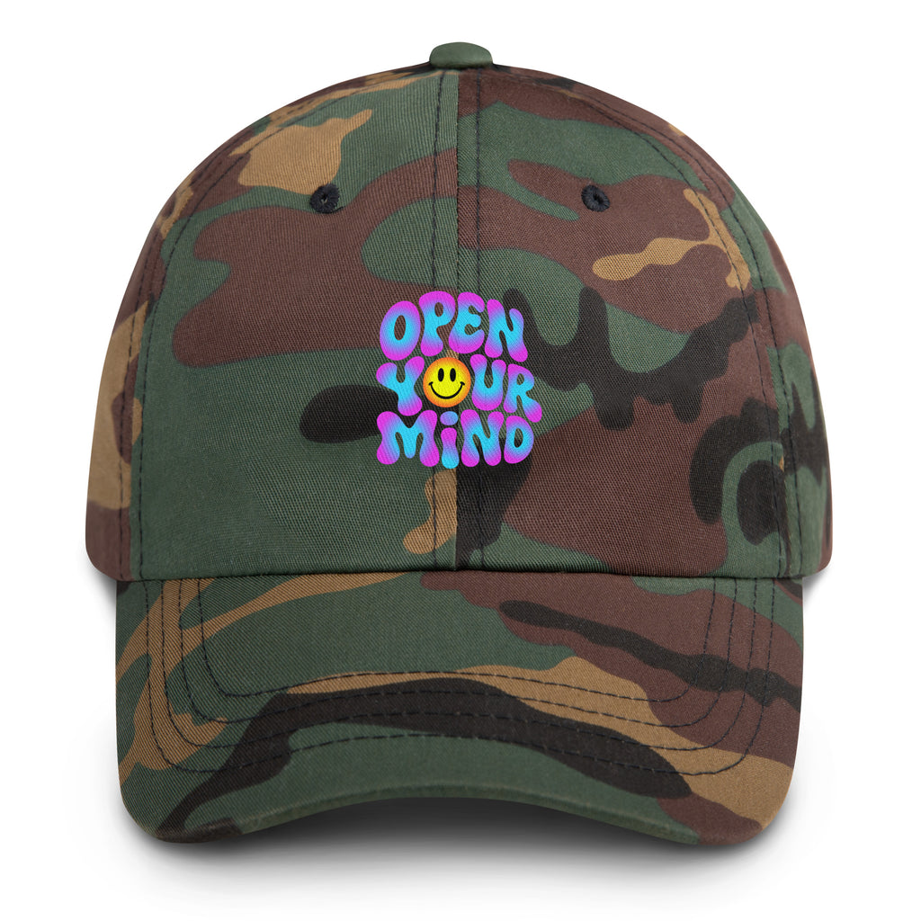 Open Your Mind Neon festival hat in green camo