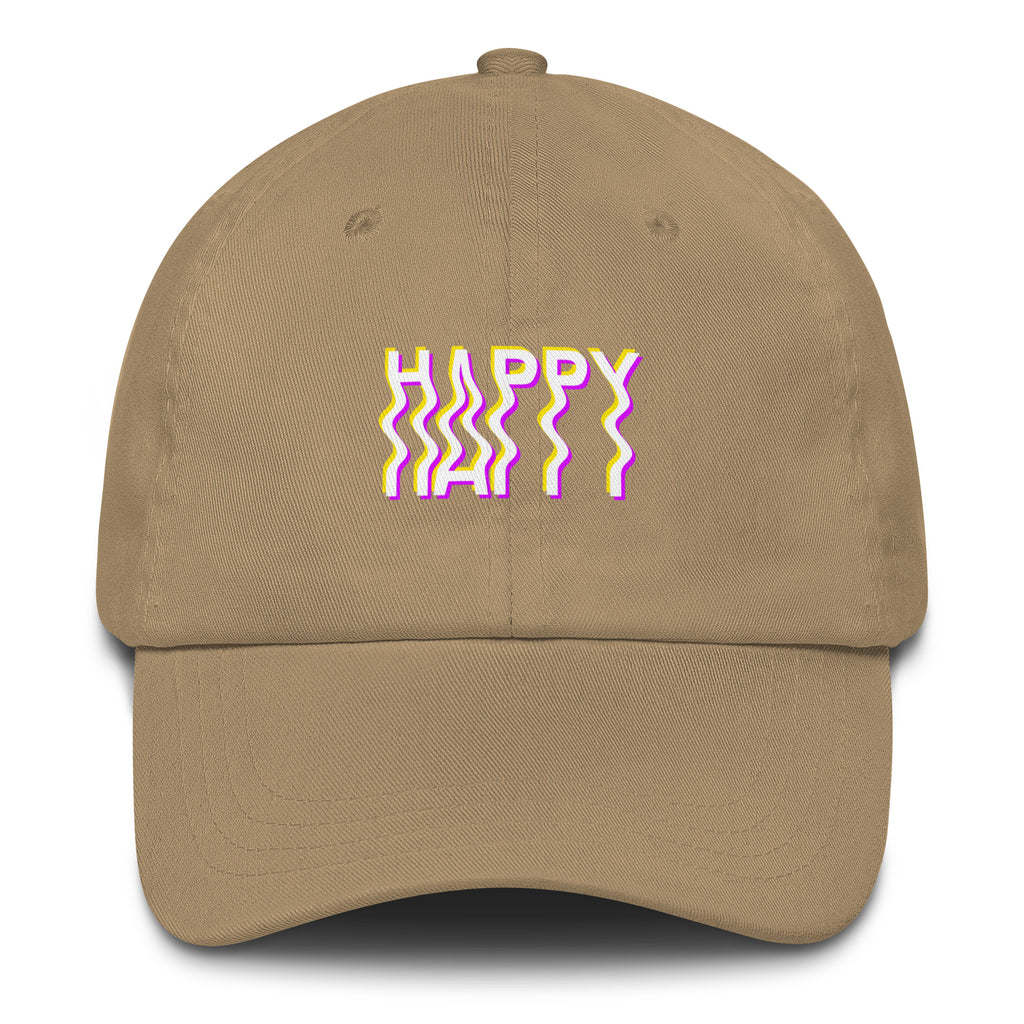 Happy Vibes Hat in Khaki