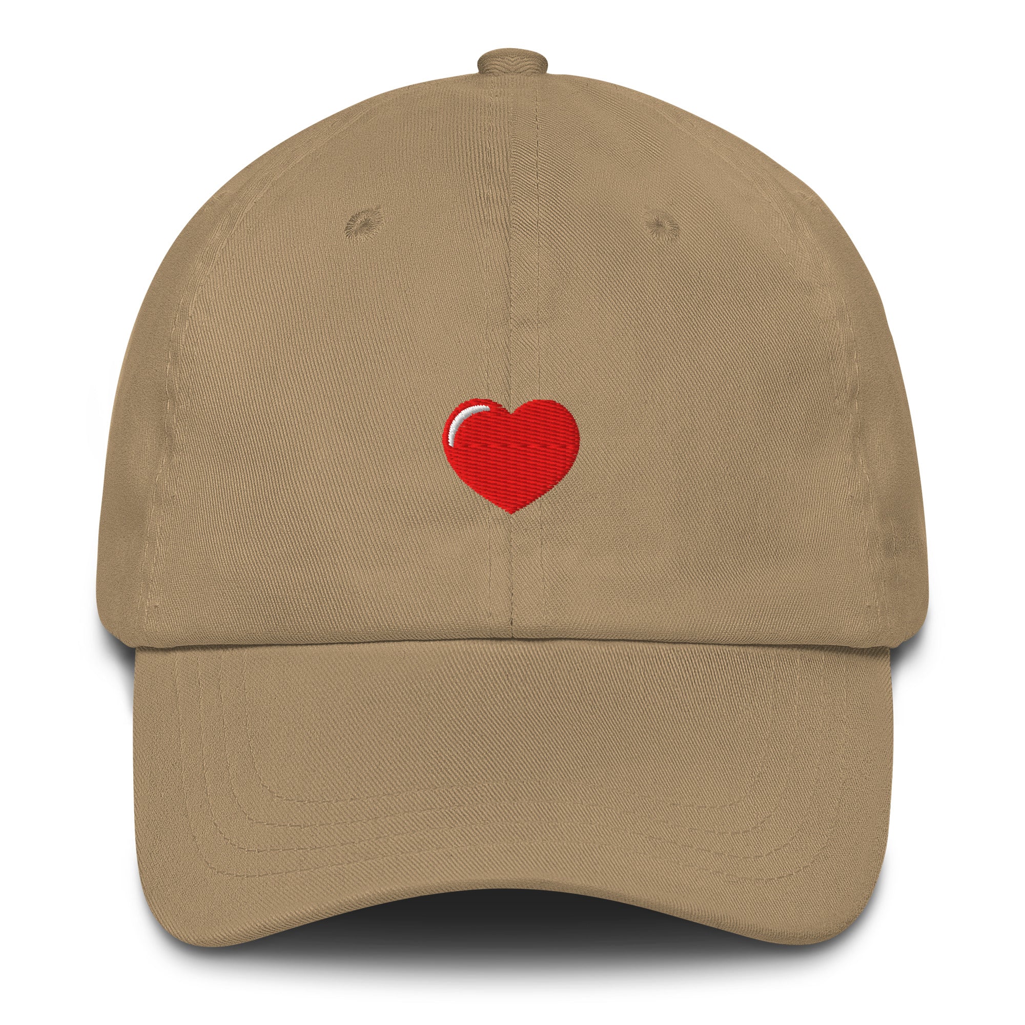 Embroidered Heart Hat in Khaki