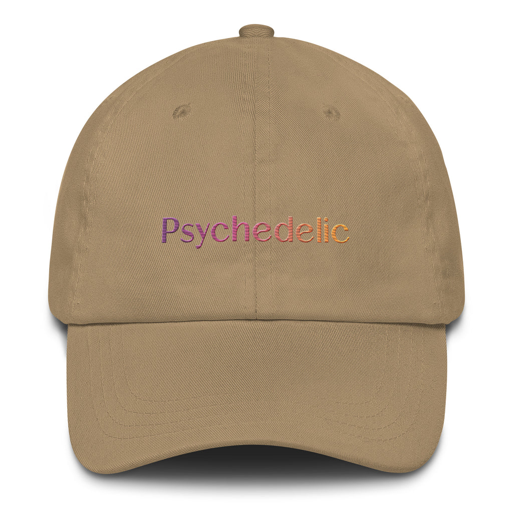Psychedelic Embroidered Hat in khaki