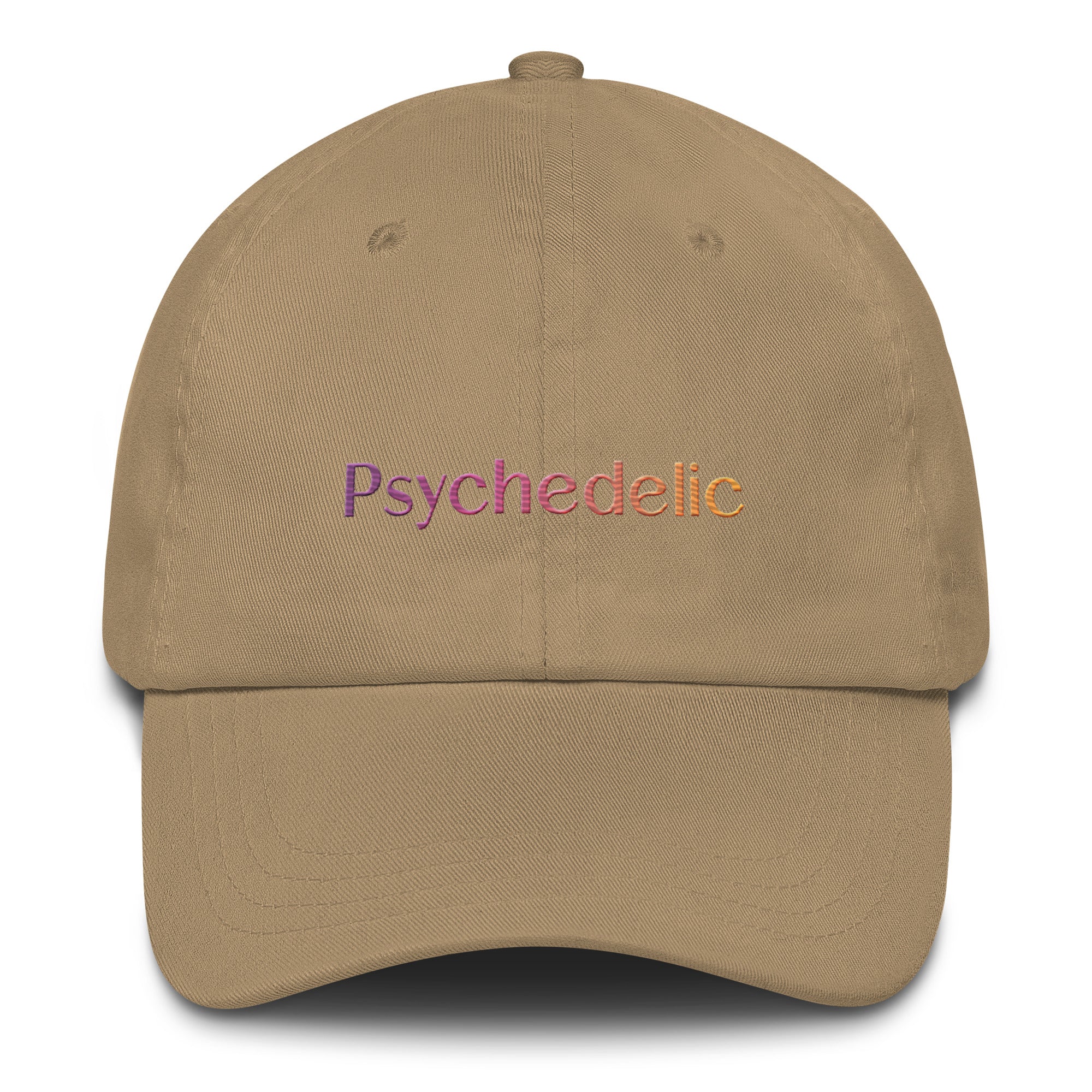 Psychedelic Embroidered Hat in khaki