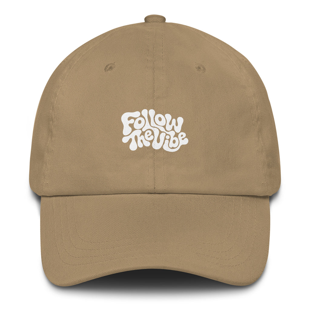 Psychedelic Follow The Vibe festival hat in Khaki