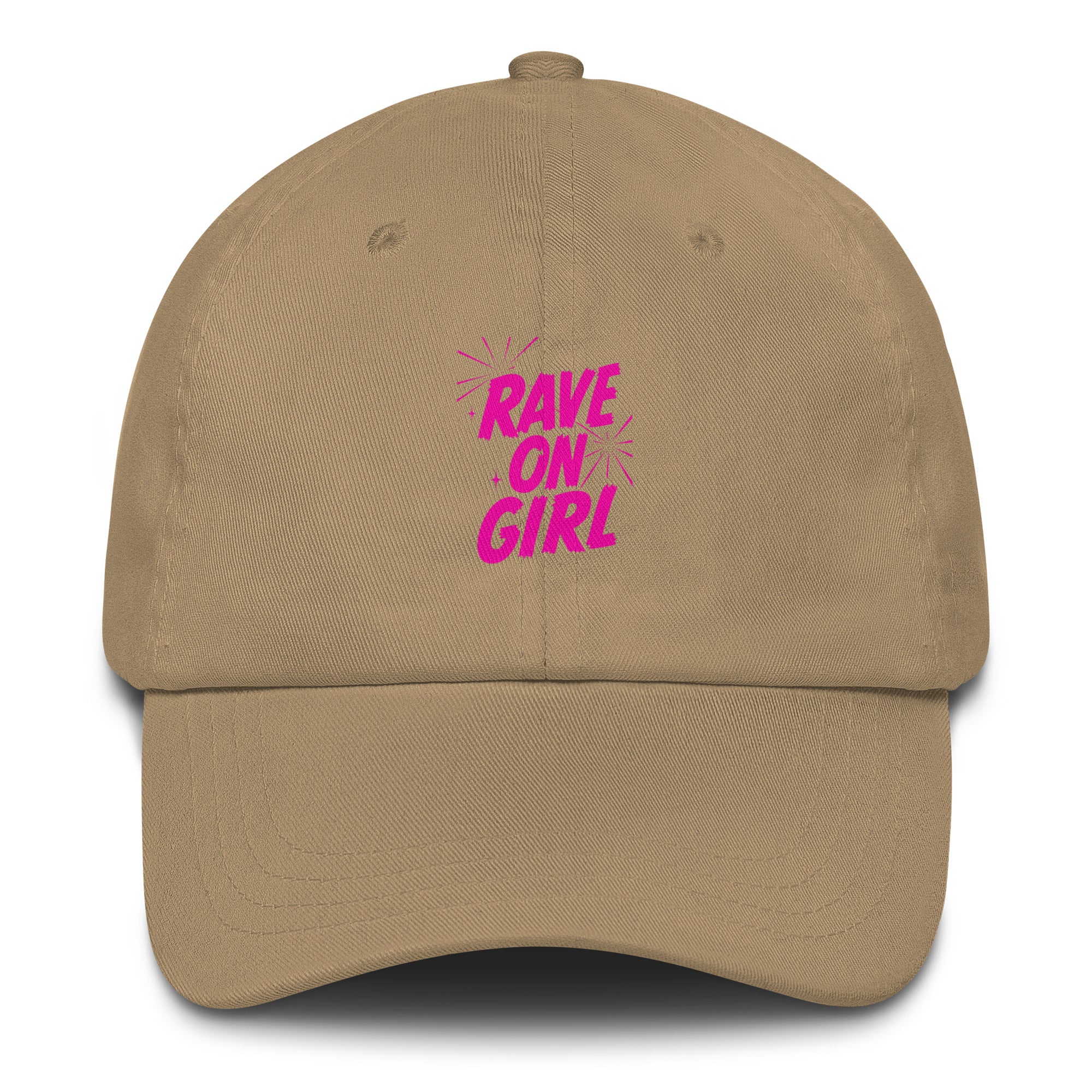 Rave On Girl festival hat in khaki