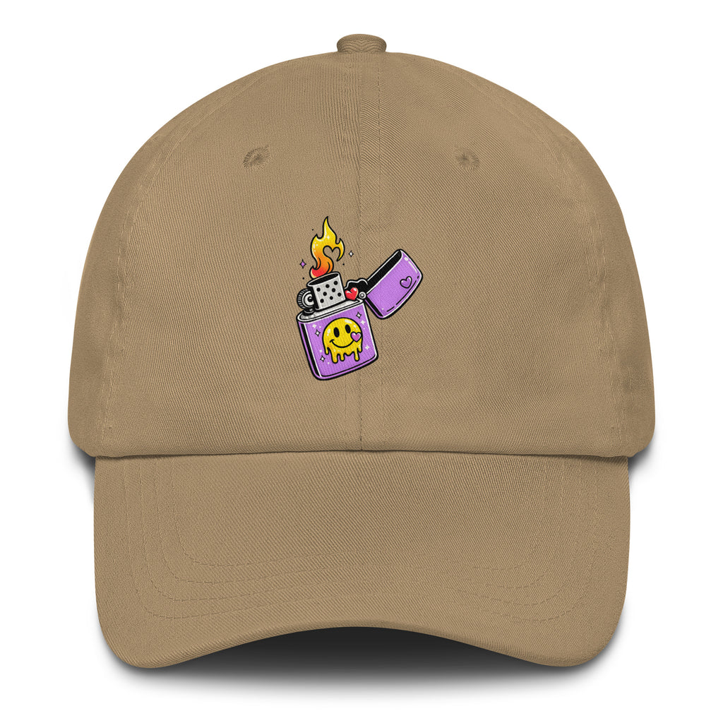 Lit Vibes psychedelic festival hat in khaki