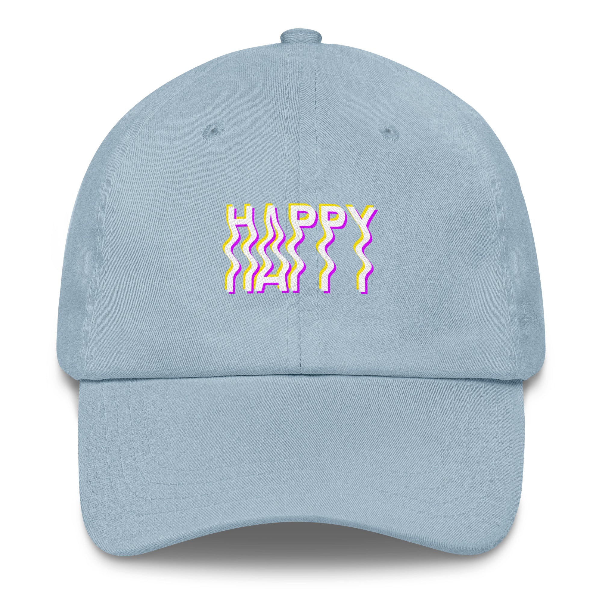 Happy Vibes Hat in Light Blue