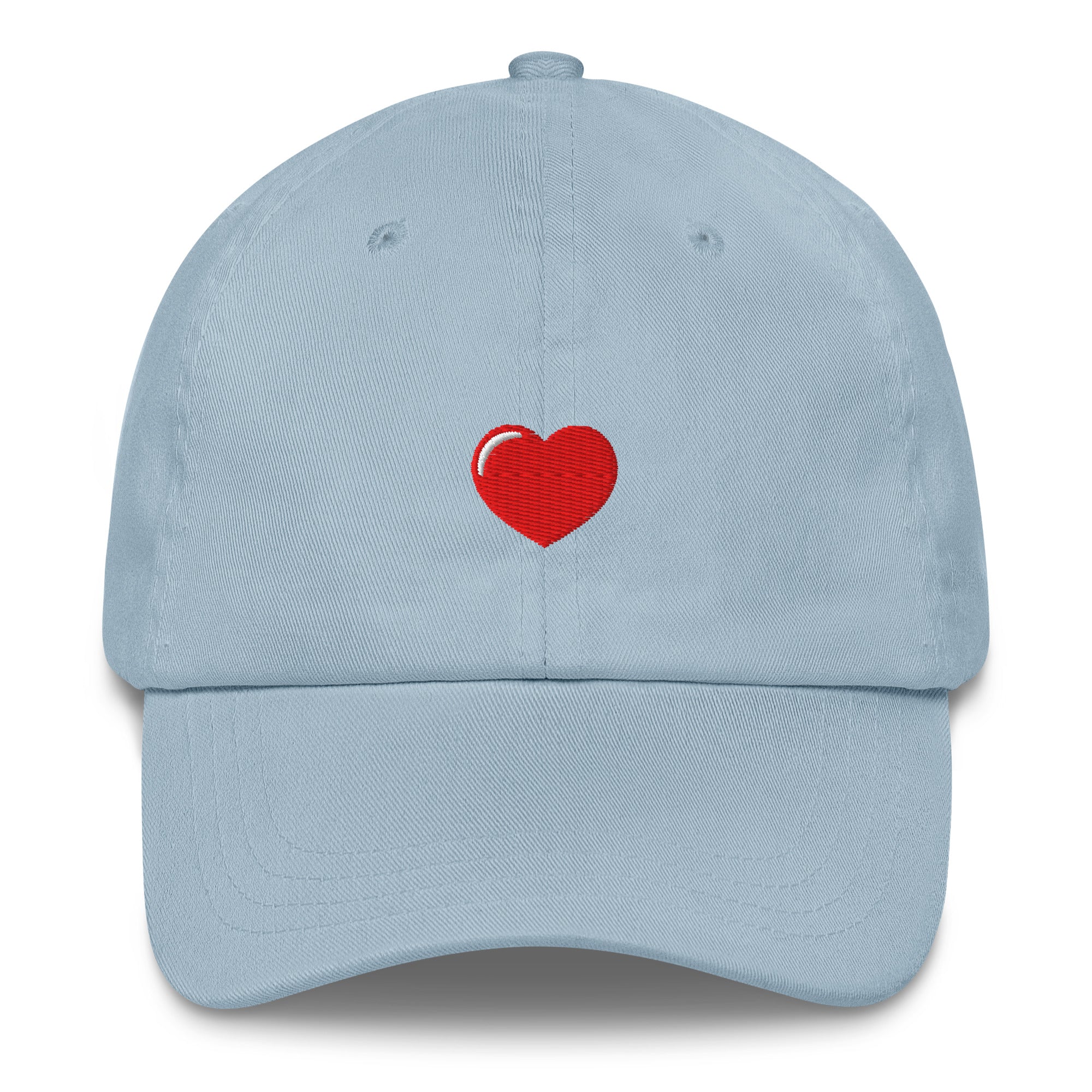 Embroidered Heart Hat in Light Blue