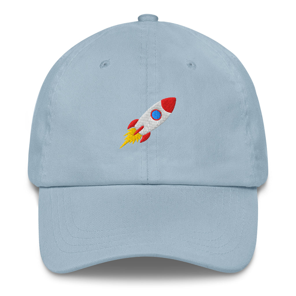 embroidered Rocket Vibes Festival Hat in Light Blue