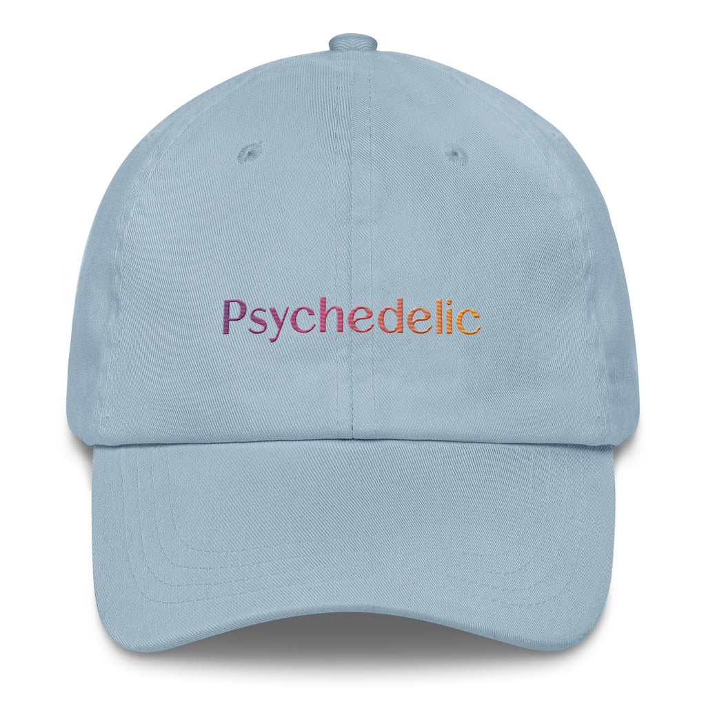 Psychedelic Embroidered Hat in light blue