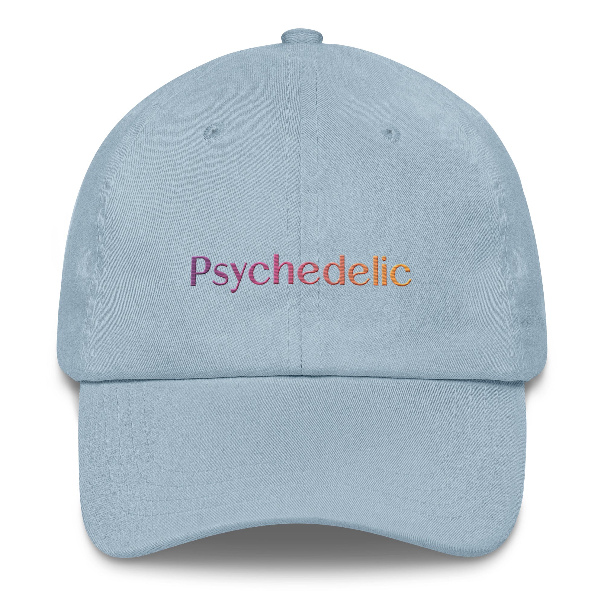 Psychedelic Embroidered Hat in light blue