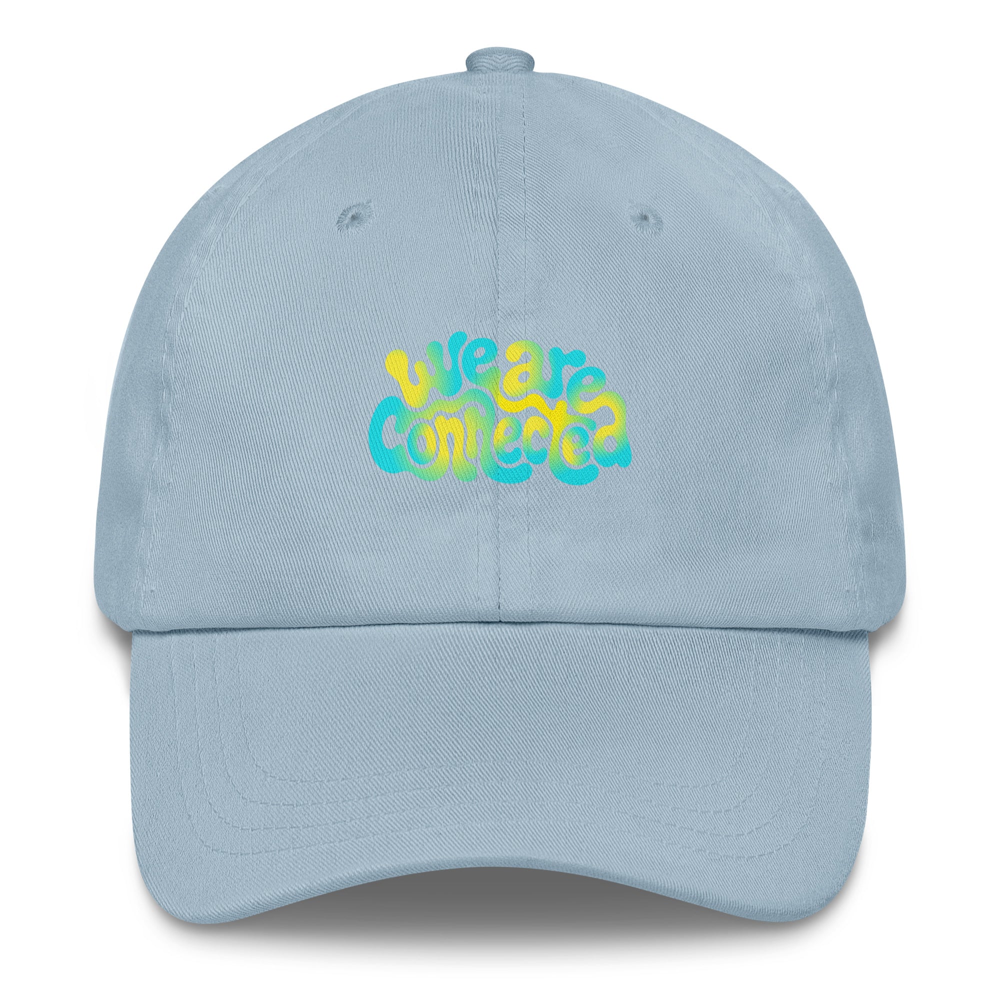 We Are Connected neon festival hat in light blue