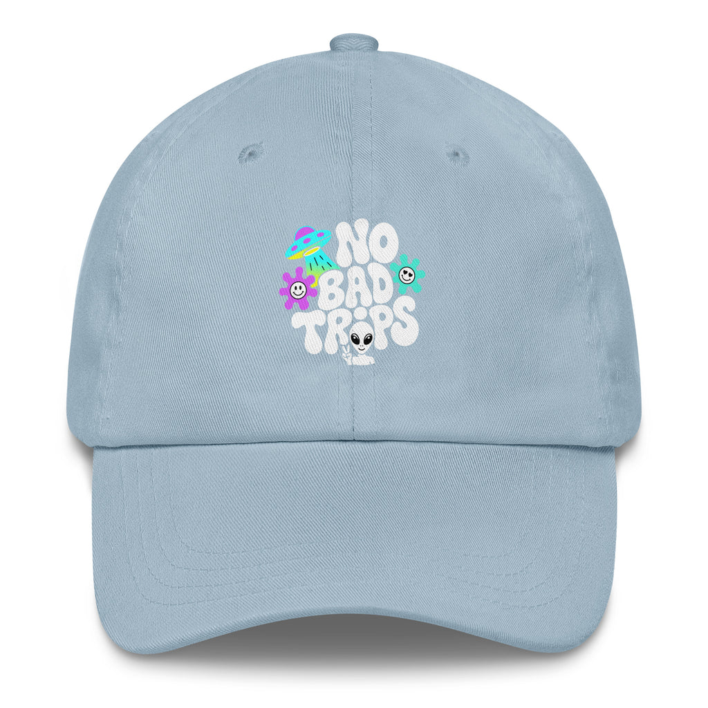 No Bad Trips psychedelic hat in light blue