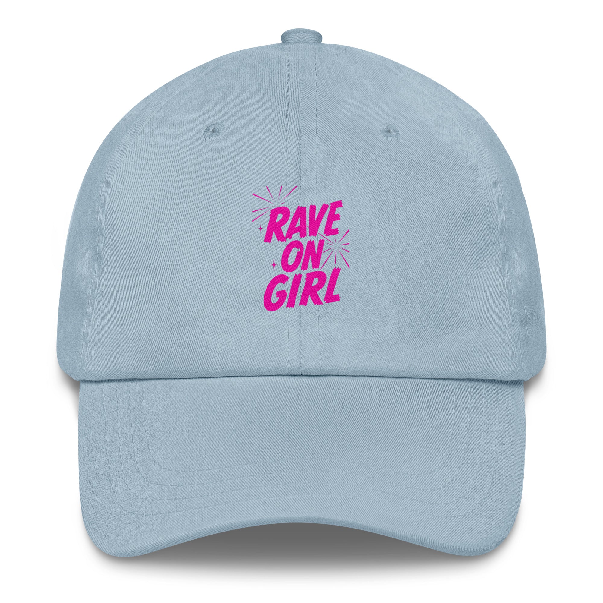 Rave On Girl festival hat in light blue