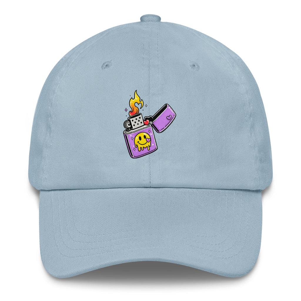 Lit Vibes psychedelic festival hat in light blue