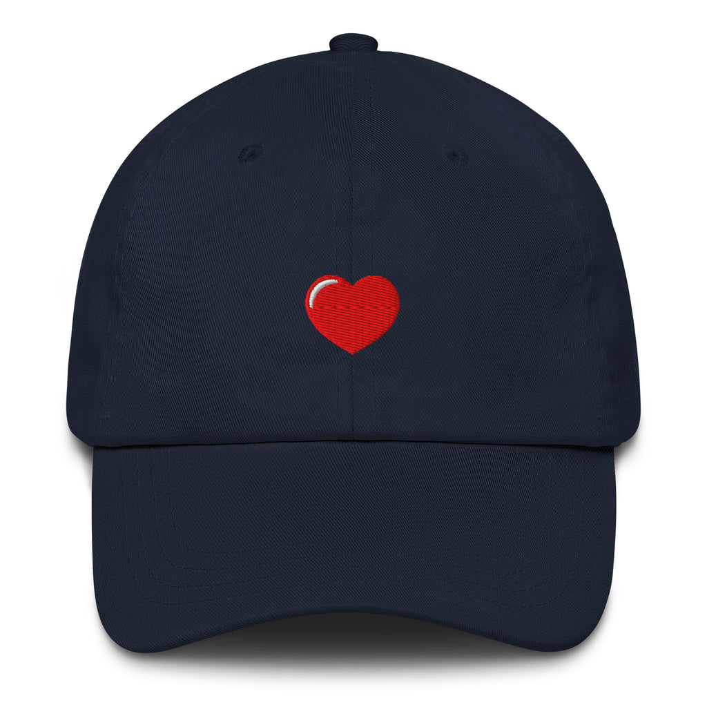 Embroidered Heart Hat in Navy