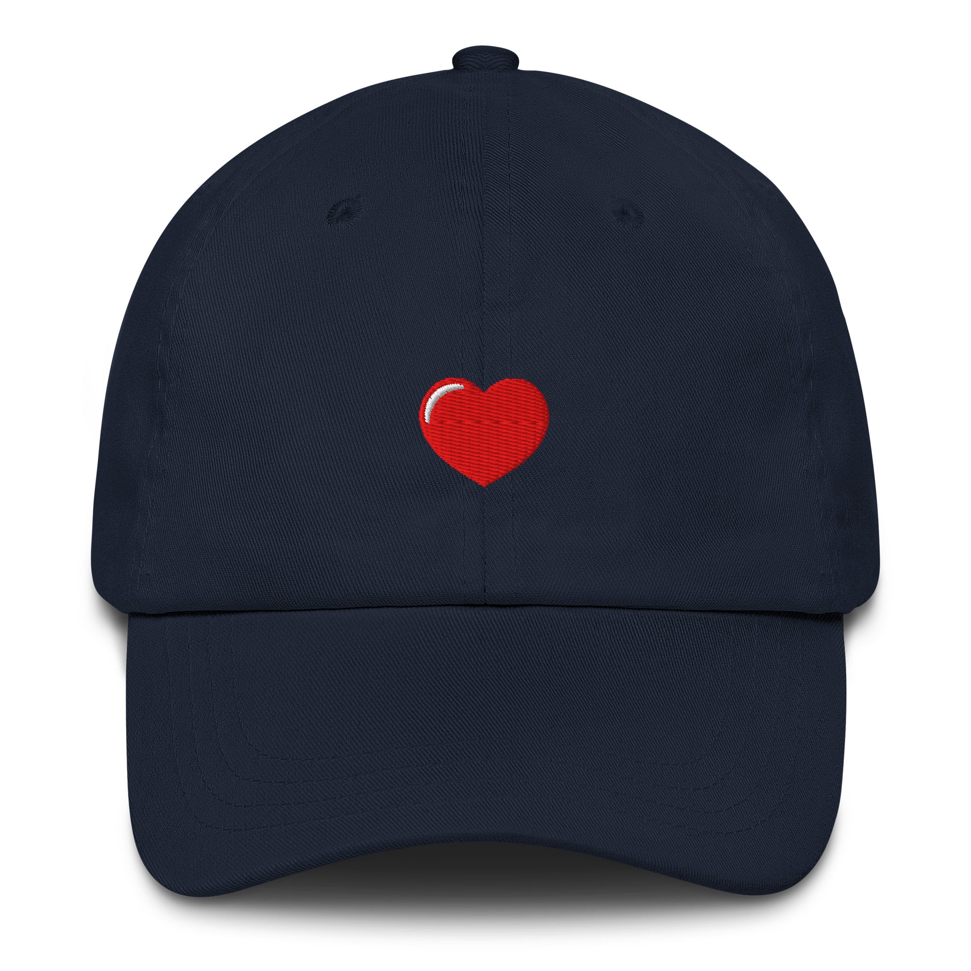 Embroidered Heart Hat in Navy