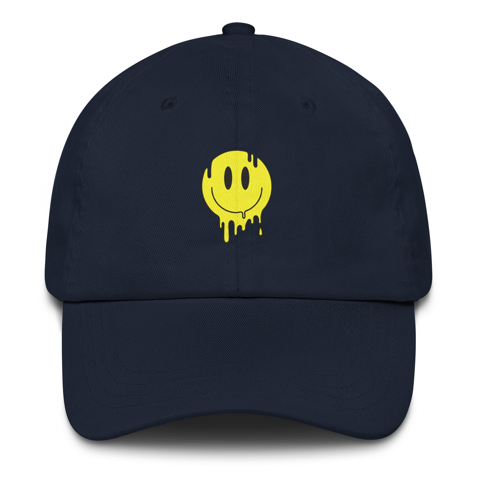 Drippy Smiley Hat psychedelic festival hat in navy