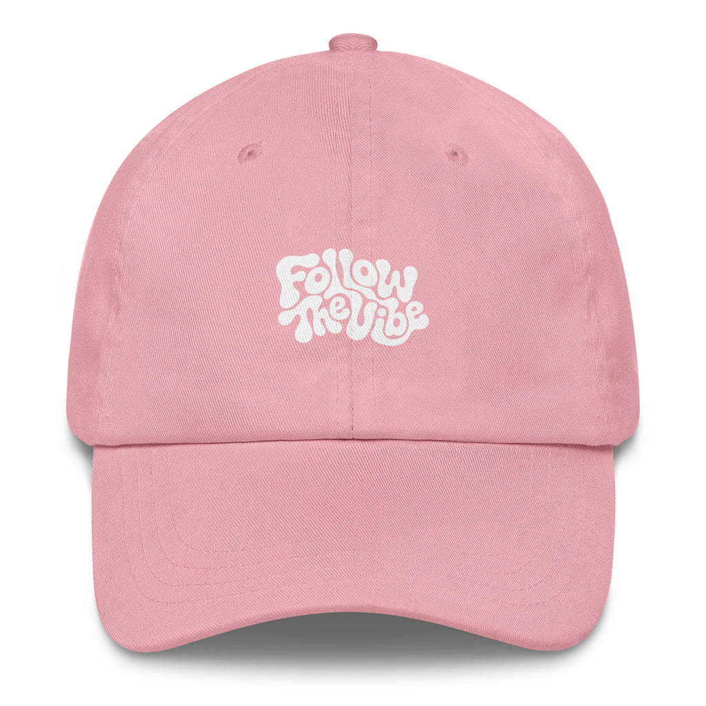 Psychedelic Follow The Vibe festival hat in pink