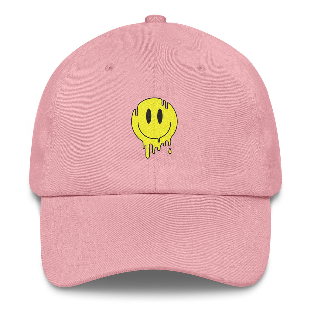 Drippy Smiley Hat psychedelic festival hat in pink