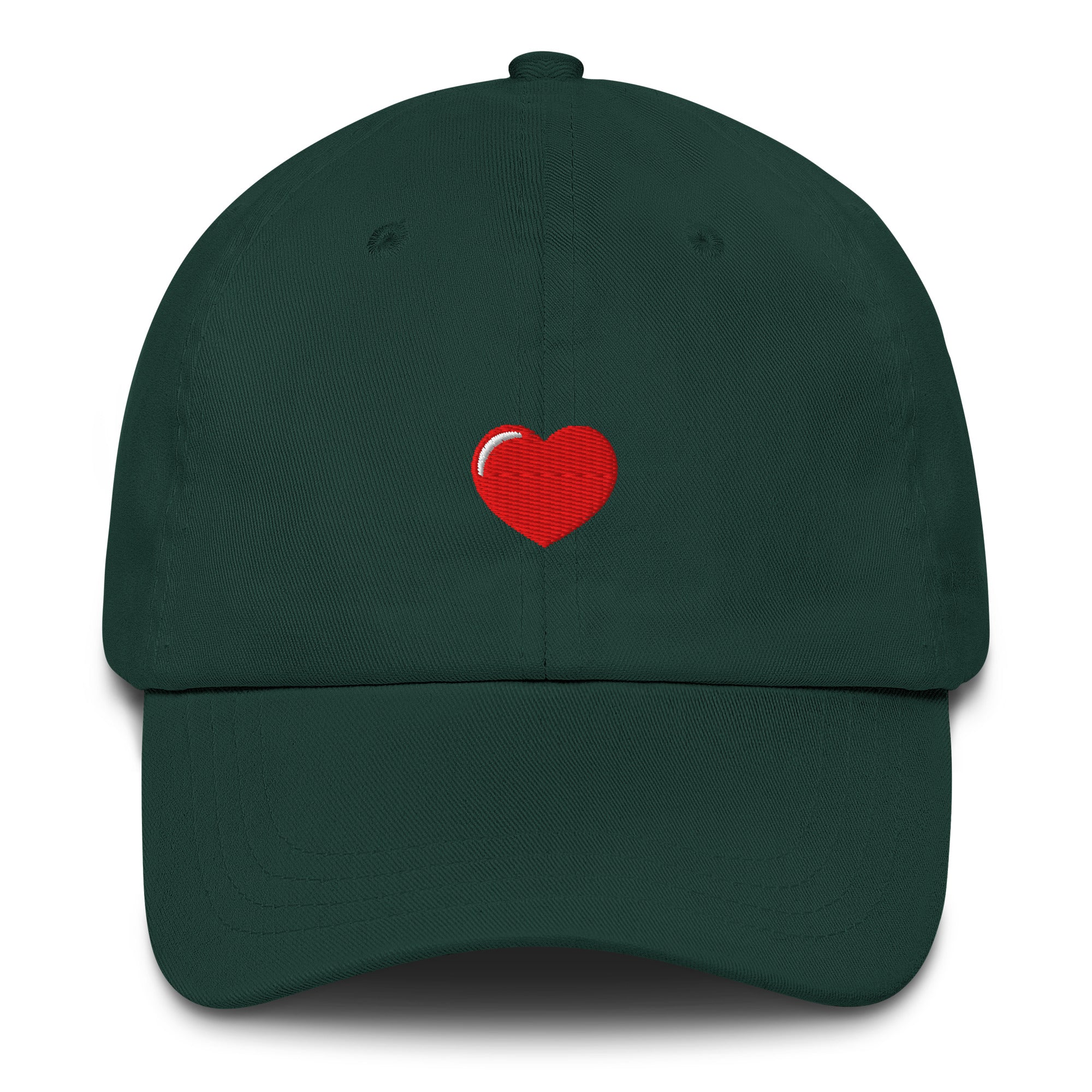 Embroidered Heart Hat in Green