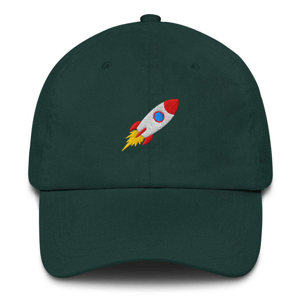 embroidered Rocket Vibes Festival Hat in Green