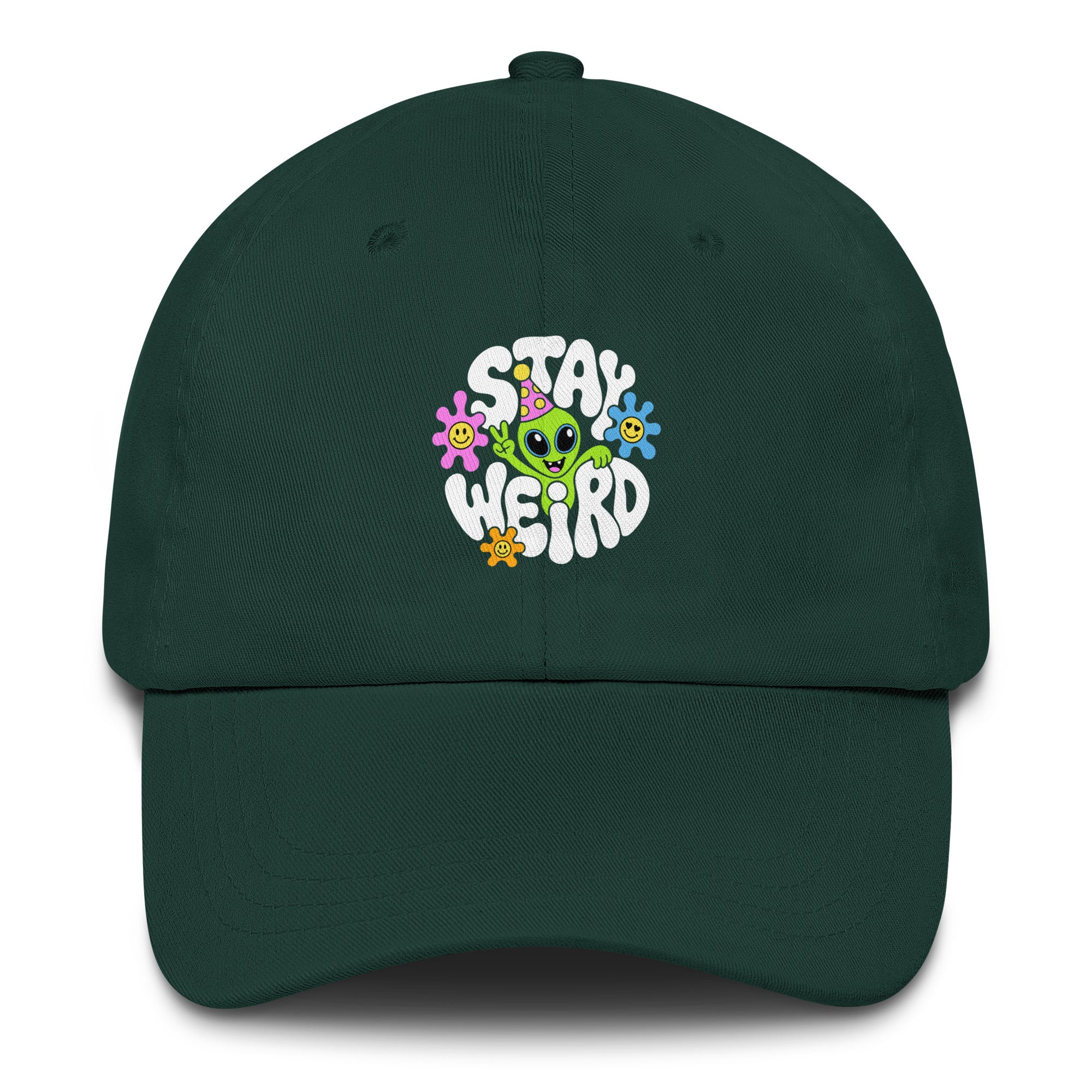 Stay Weird Alien festival hat in green
