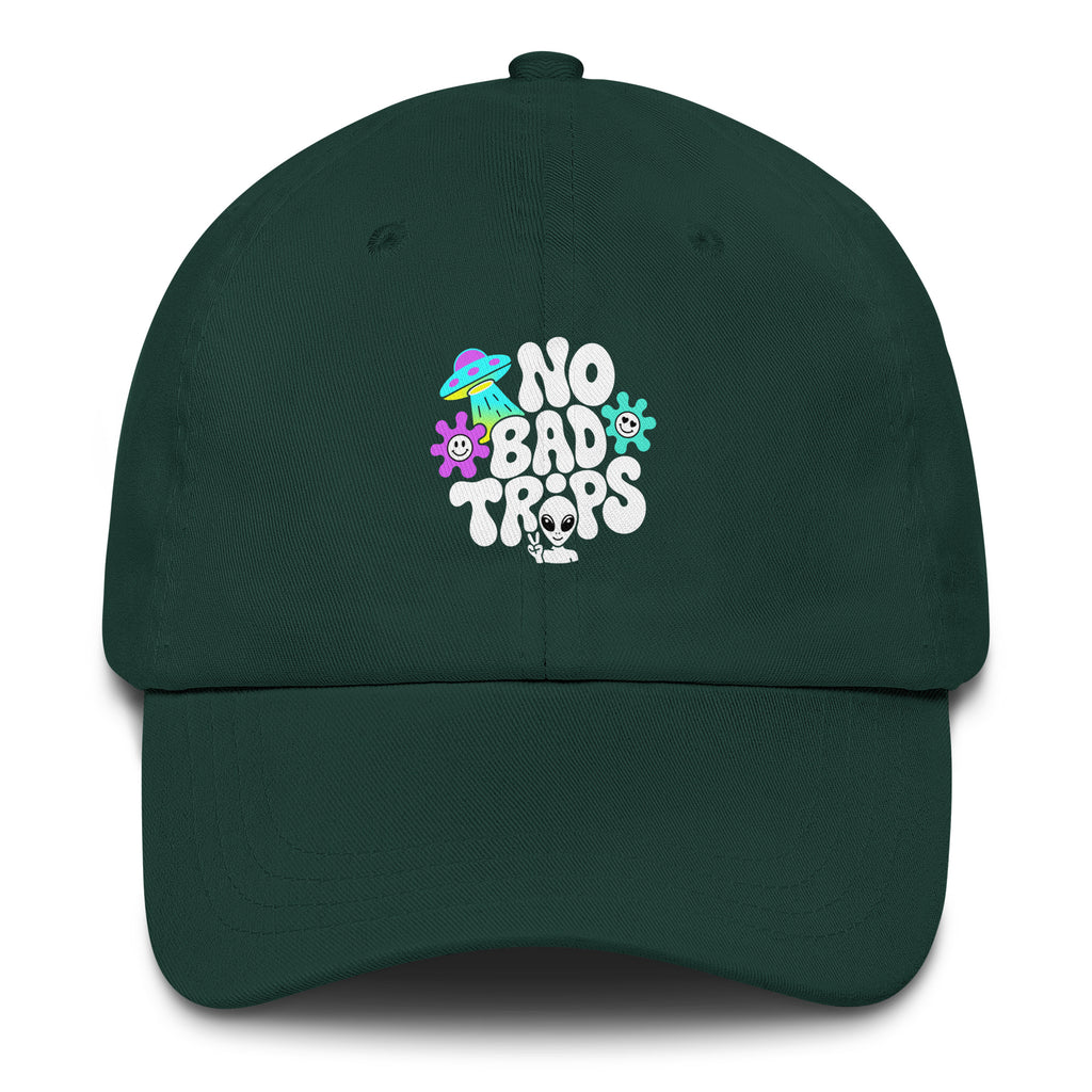 No Bad Trips psychedelic hat in green