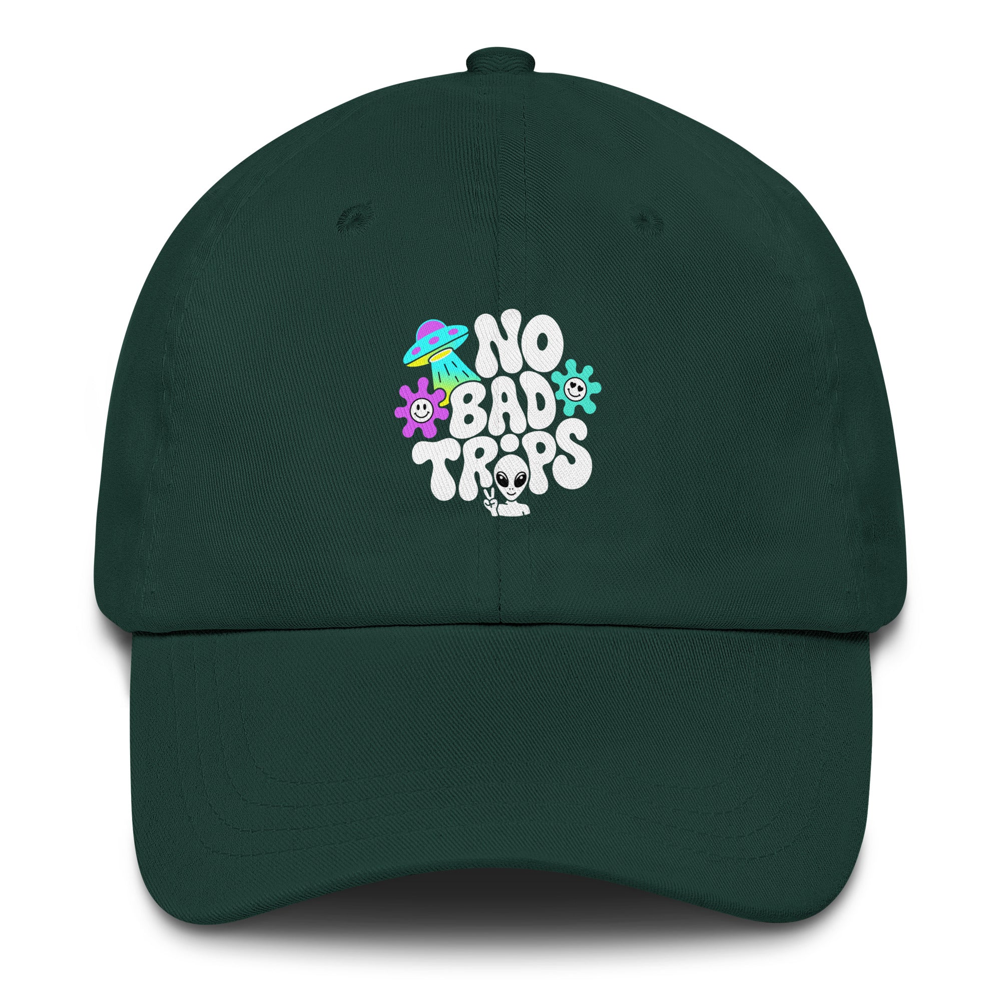 No Bad Trips psychedelic hat in green